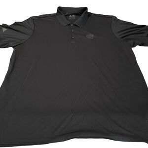 Adidas Mens Polo Black Size 2XL 100% Polyester Short Sleeve Pullover Logo